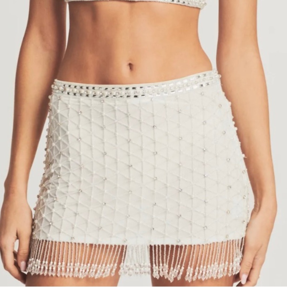 RETROFETE LANI BEADED FRINGE SKIRT